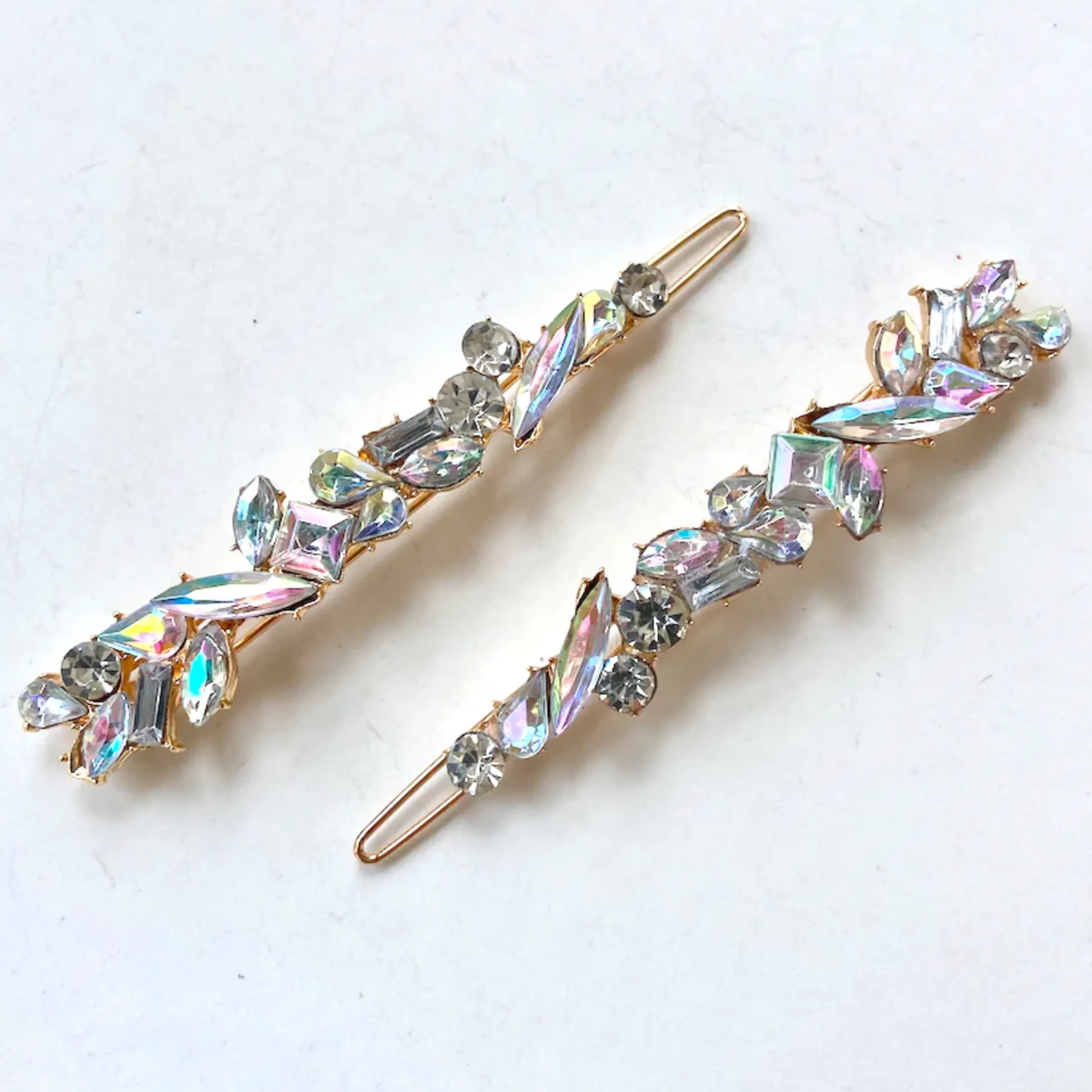 Diamond Gem Barrettes Set of 2