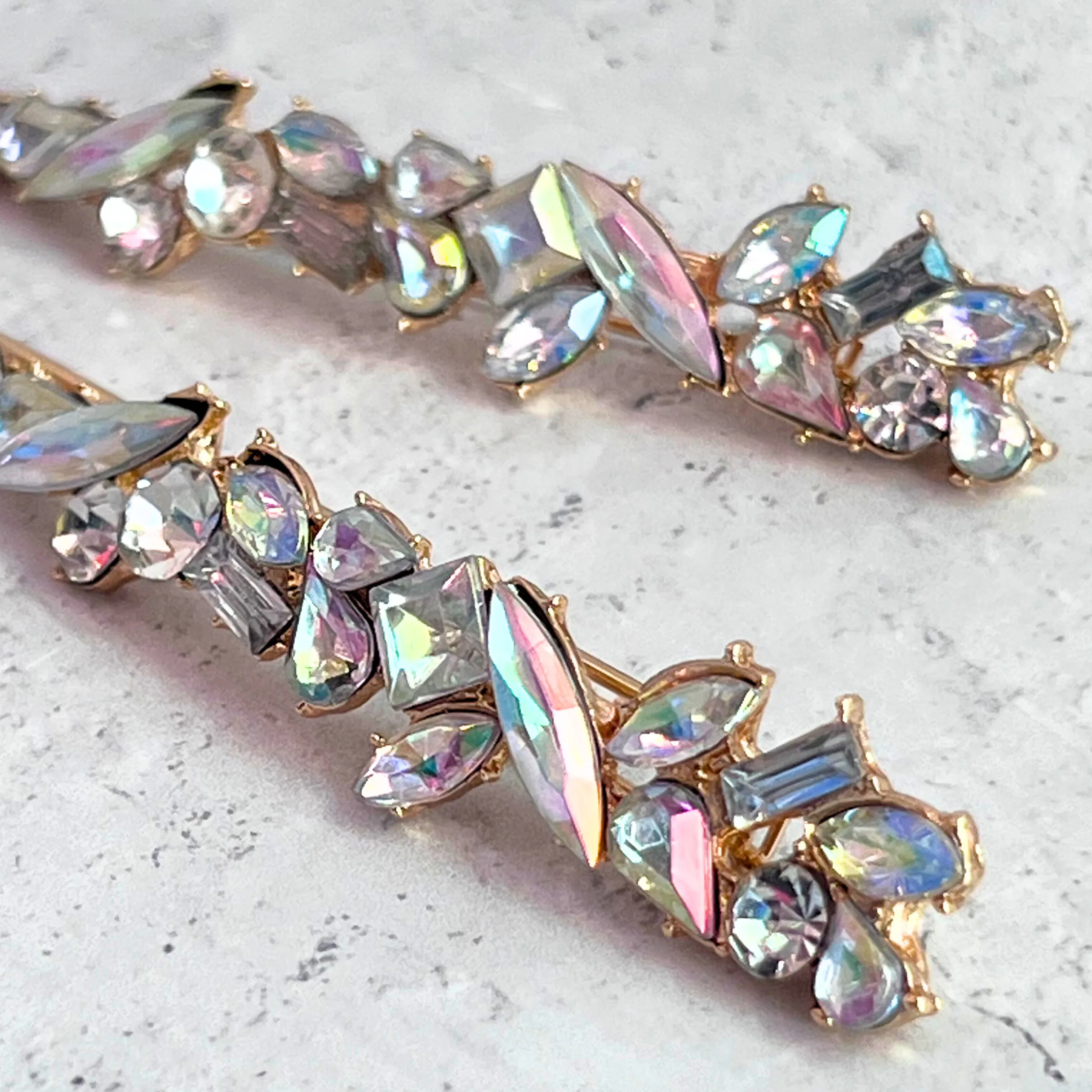 Diamond Gem Barrettes Set of 2