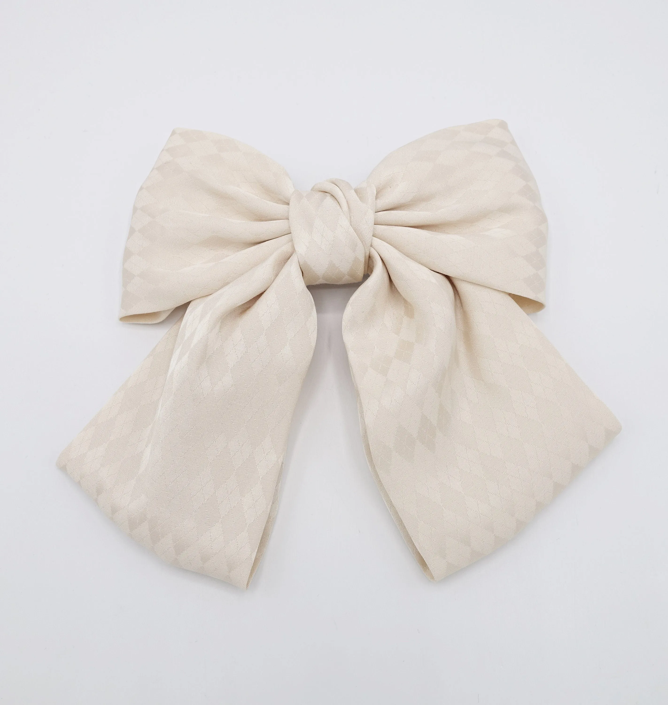 Diamond pattern satin hair bow