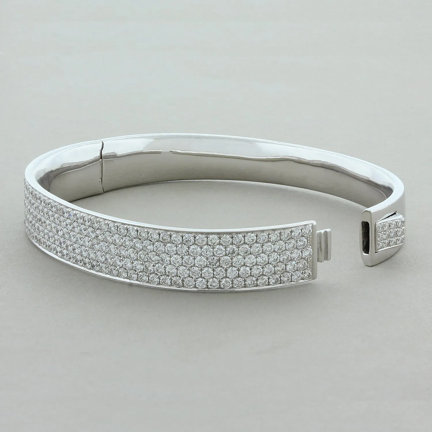 Diamond Pavé Gold Hard Bangle Bracelet