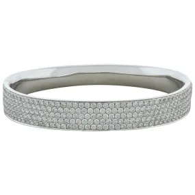 Diamond Pavé Gold Hard Bangle Bracelet