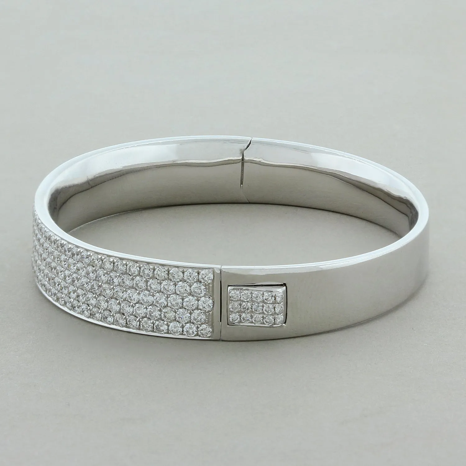 Diamond Pavé Gold Hard Bangle Bracelet