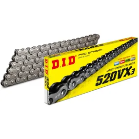 DID 520 VX3 120 Link X-Ring Chain (Natural Steel)