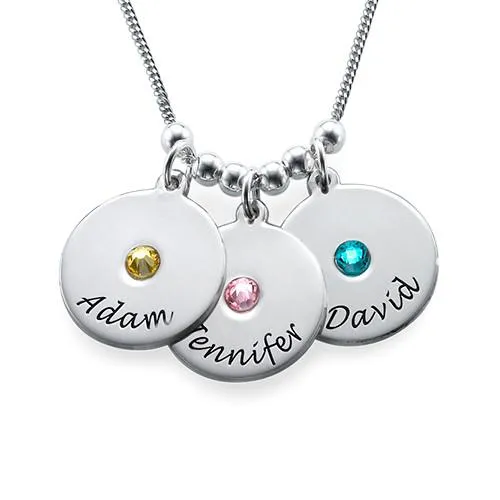 Disc and Birthstone Necklace