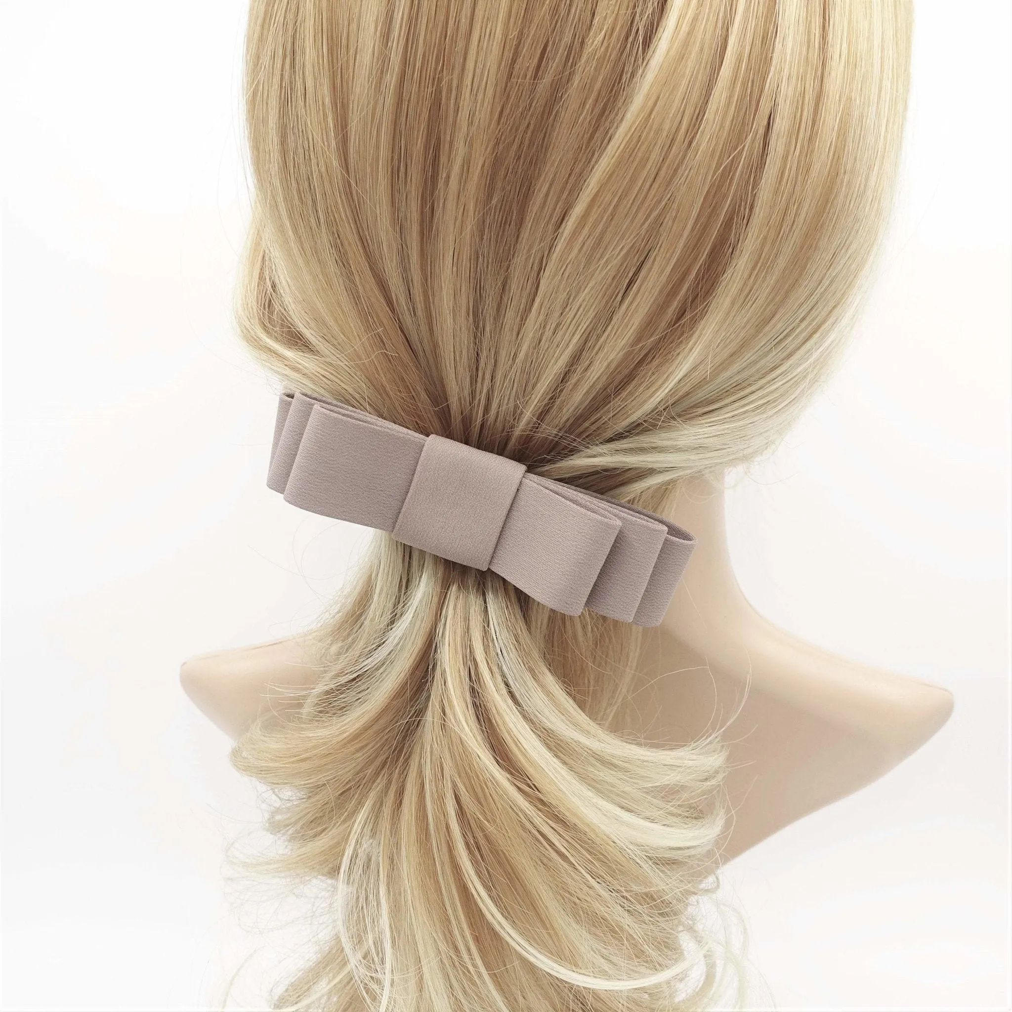 double layered flat bow french hair barrette women hair accessory