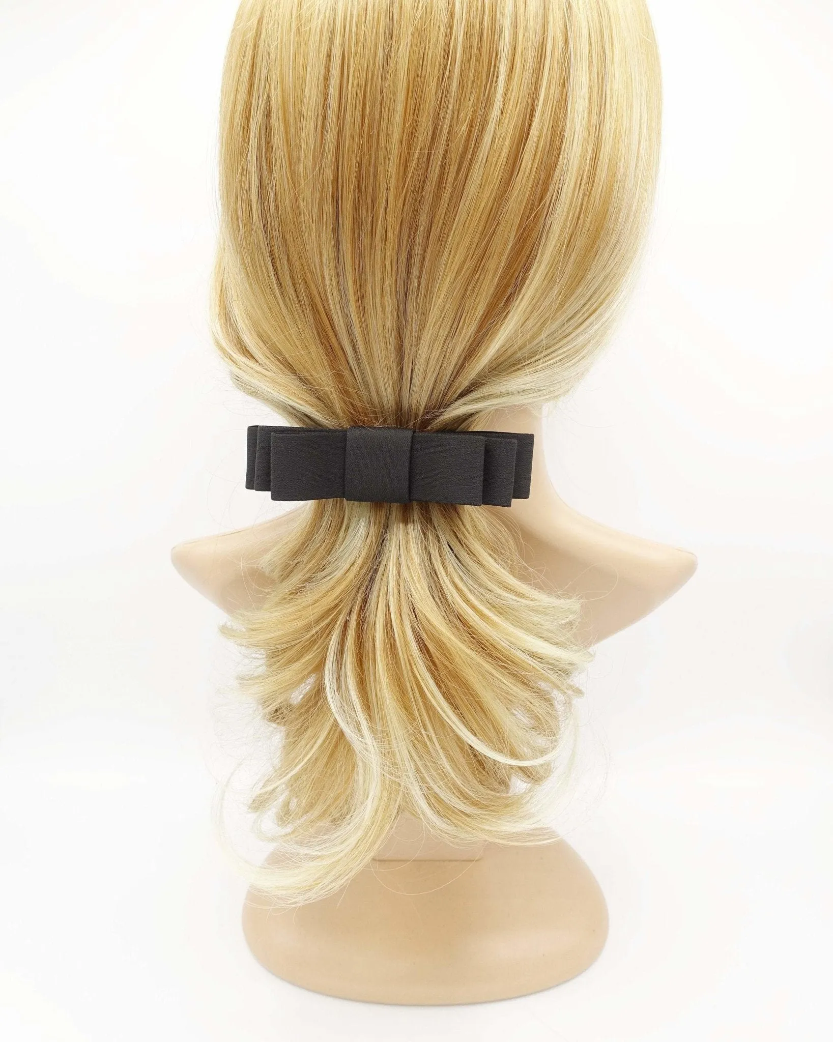 double layered flat bow french hair barrette women hair accessory