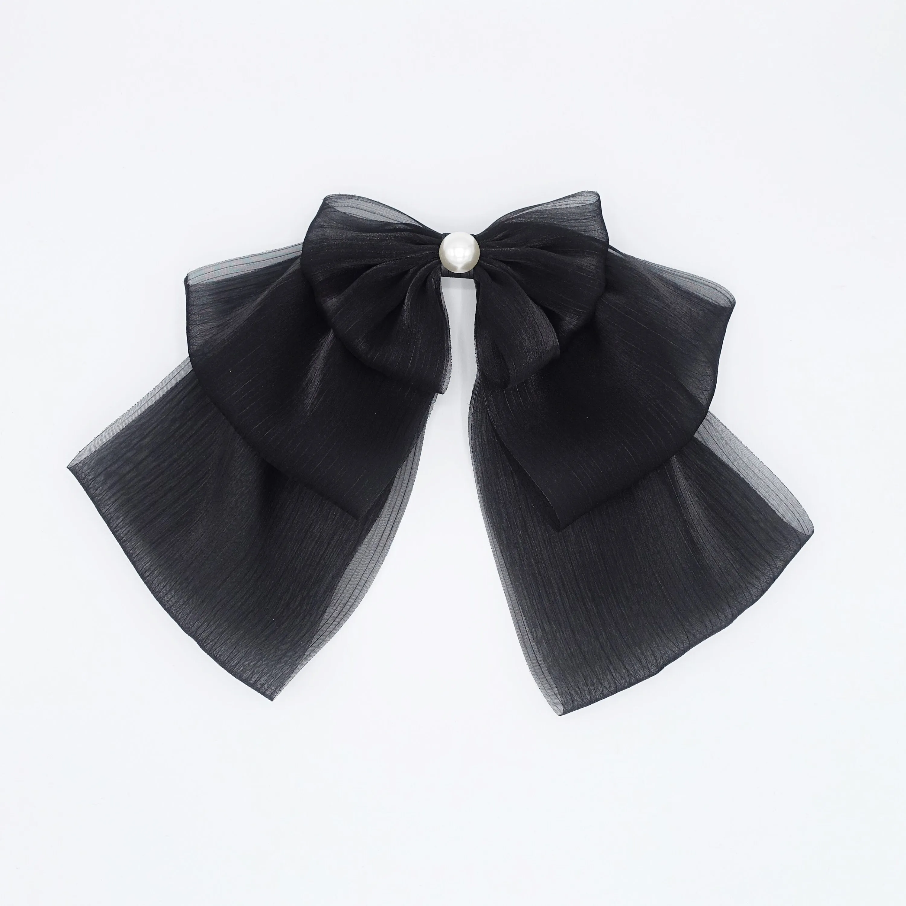 double layered organza hair bow large hair accessory for women