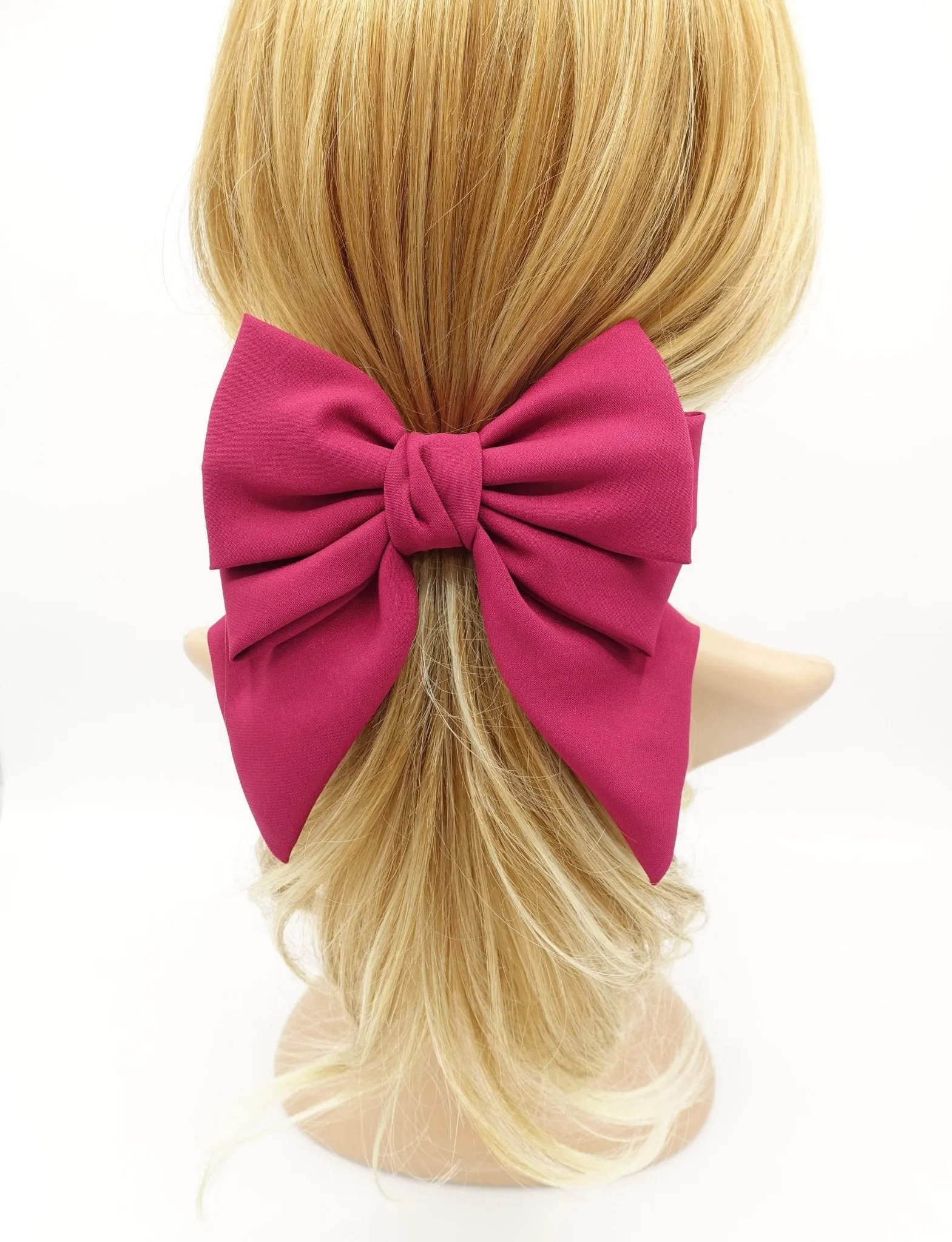 double layered tail hair bow chiffon hair barrette for women