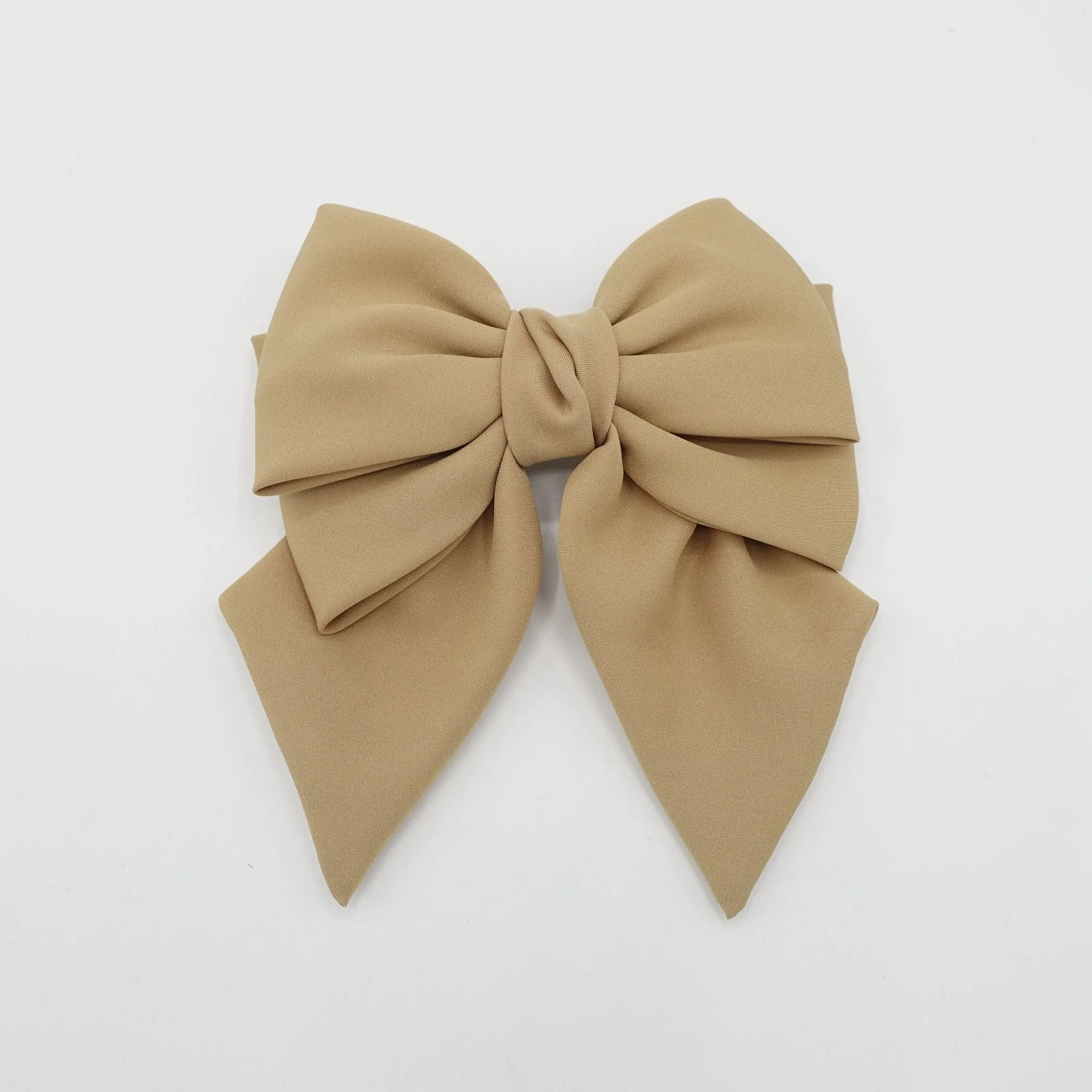 double layered tail hair bow chiffon hair barrette for women