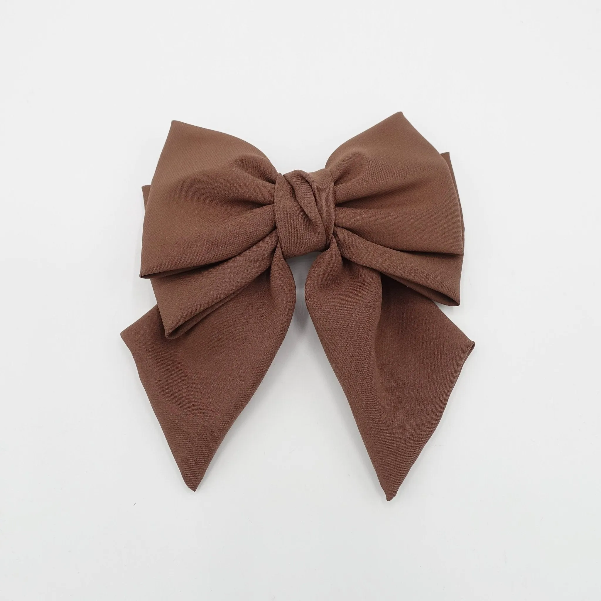 double layered tail hair bow chiffon hair barrette for women