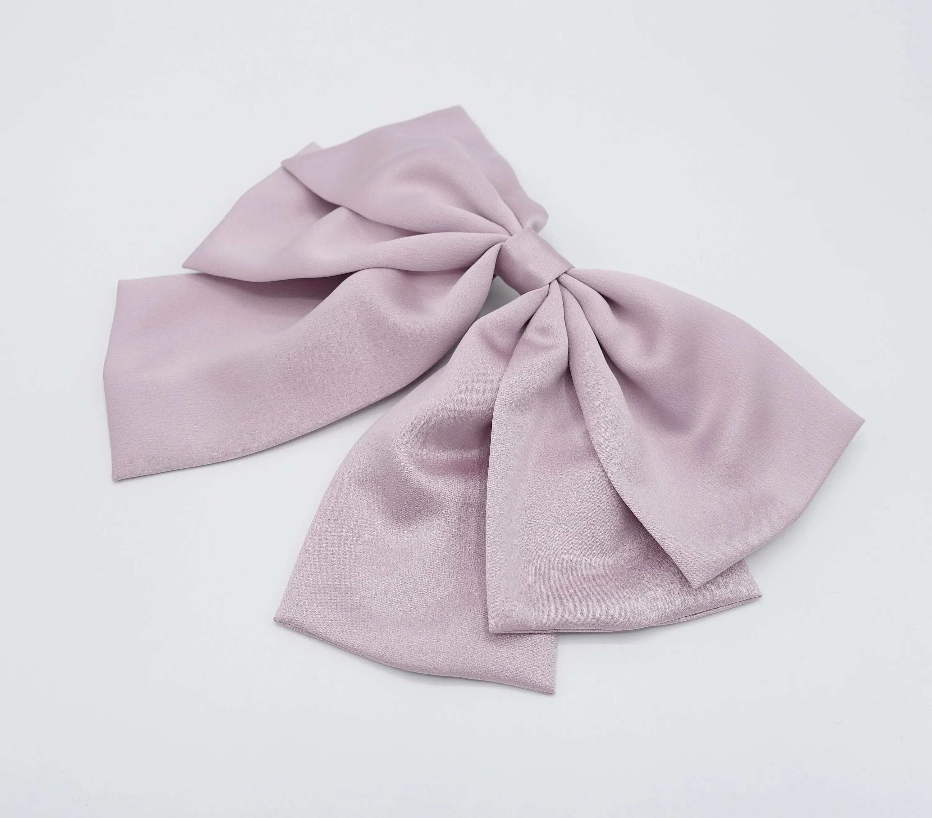 droopy satin hair bow double layered hair accessory for women