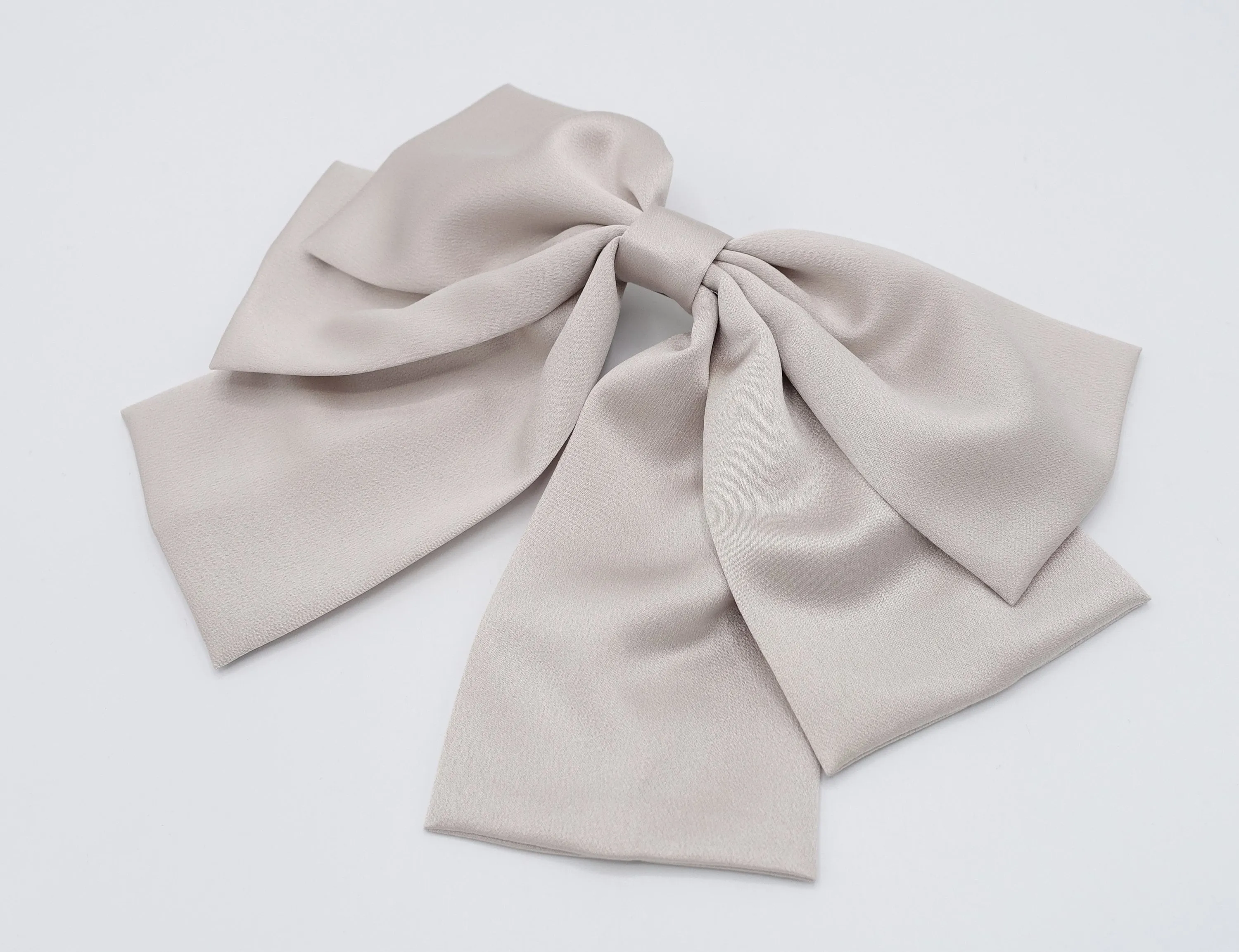 droopy satin hair bow double layered hair accessory for women