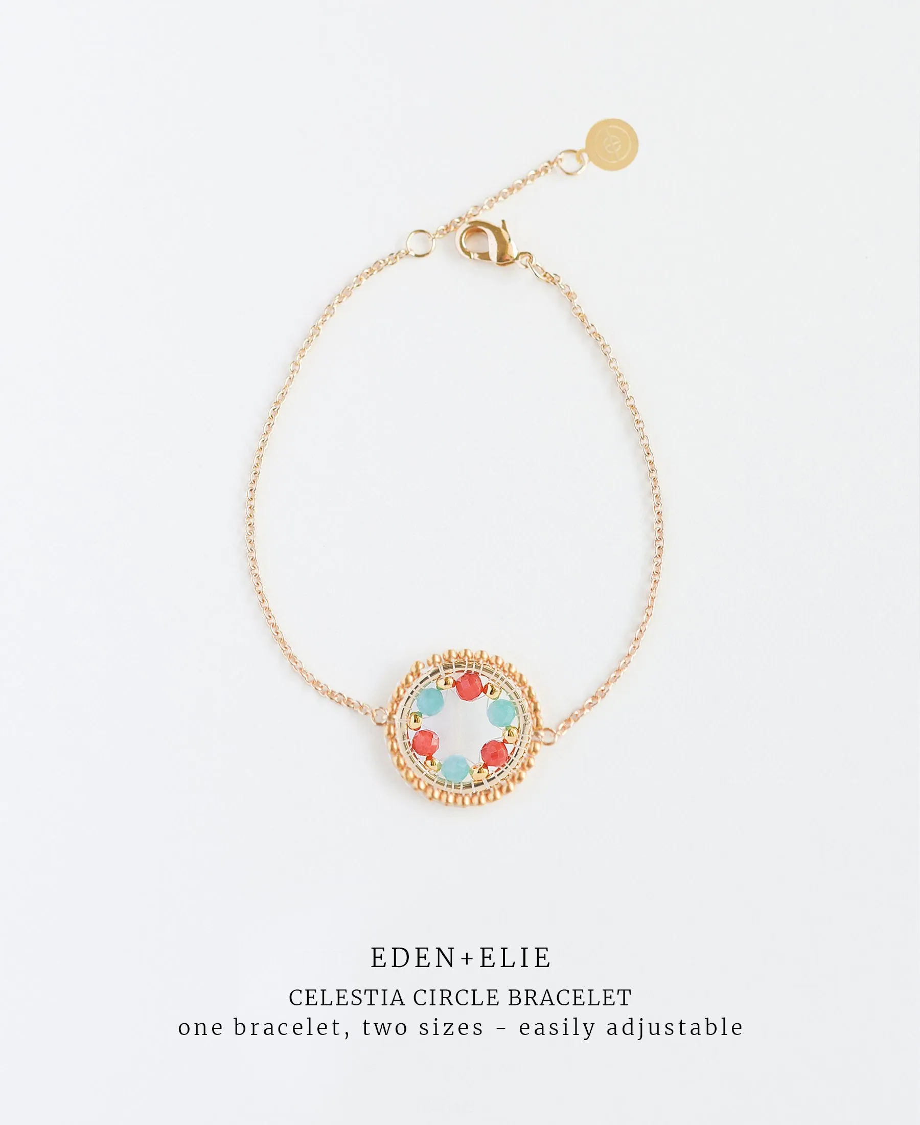 EDEN   ELIE Celestia Circle Bracelet - Amazonite   Bamboo Coral