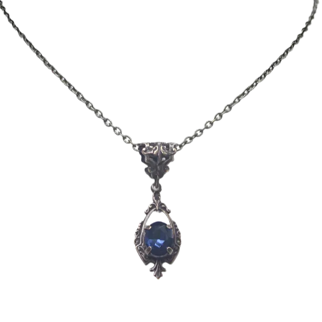 Edwardian Montana Sapphire Crystal Necklace