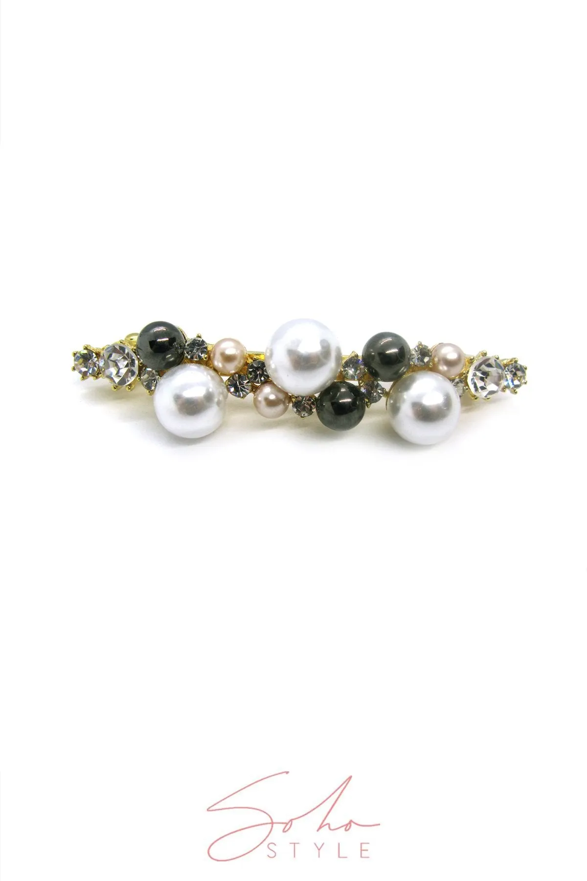 Elegant Tri - Color pearl barrette