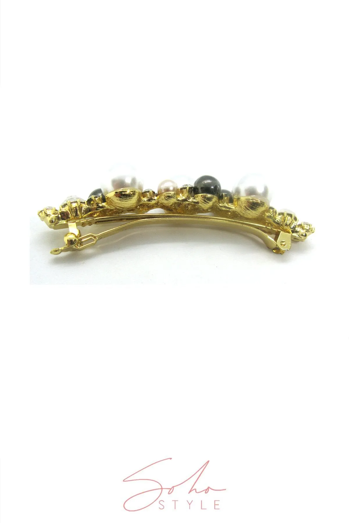 Elegant Tri - Color pearl barrette