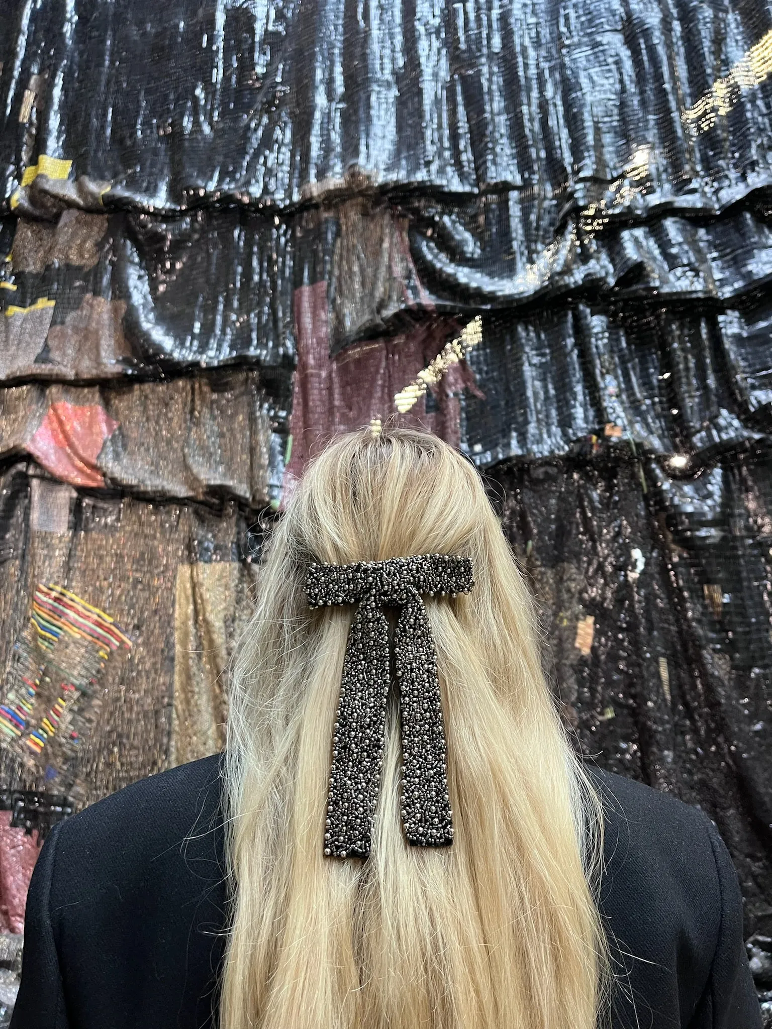 Embellished Hair Bow Barrette Clip | Hand-Stitched