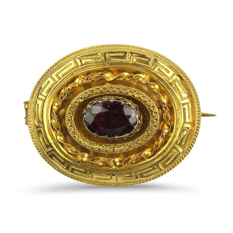 Estate 22K Yellow Gold Amethyst Pin/Pendant