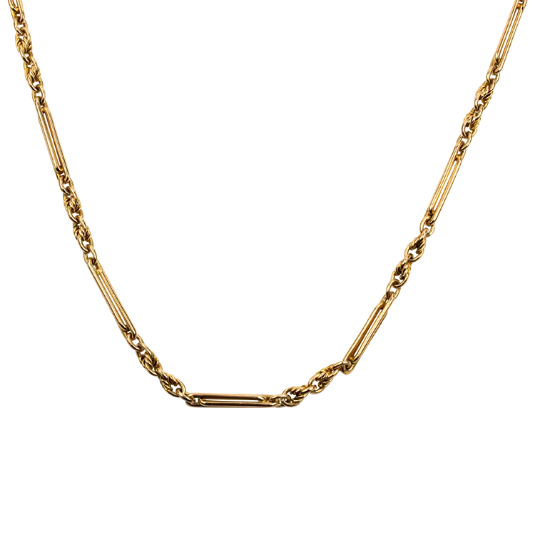 Estate 9k Yellow Gold 55-inch Watch Chain