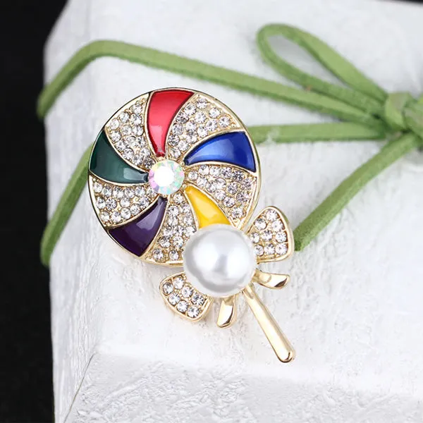 Faux Pearl Lollipop Brooch 人造珍珠棒棒糖胸針 KCHM1029