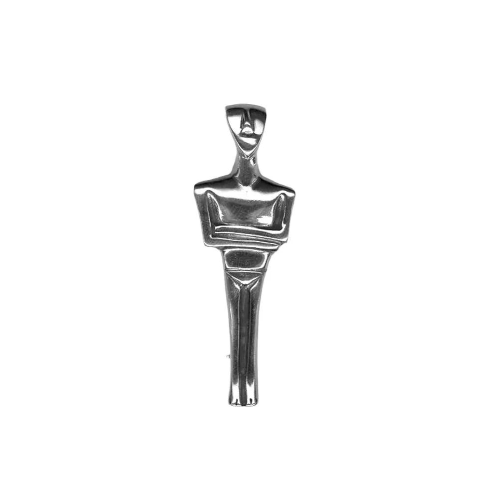 Female figurine normal type (variant Dokathismaton) brooch in sterling silver (K-54)