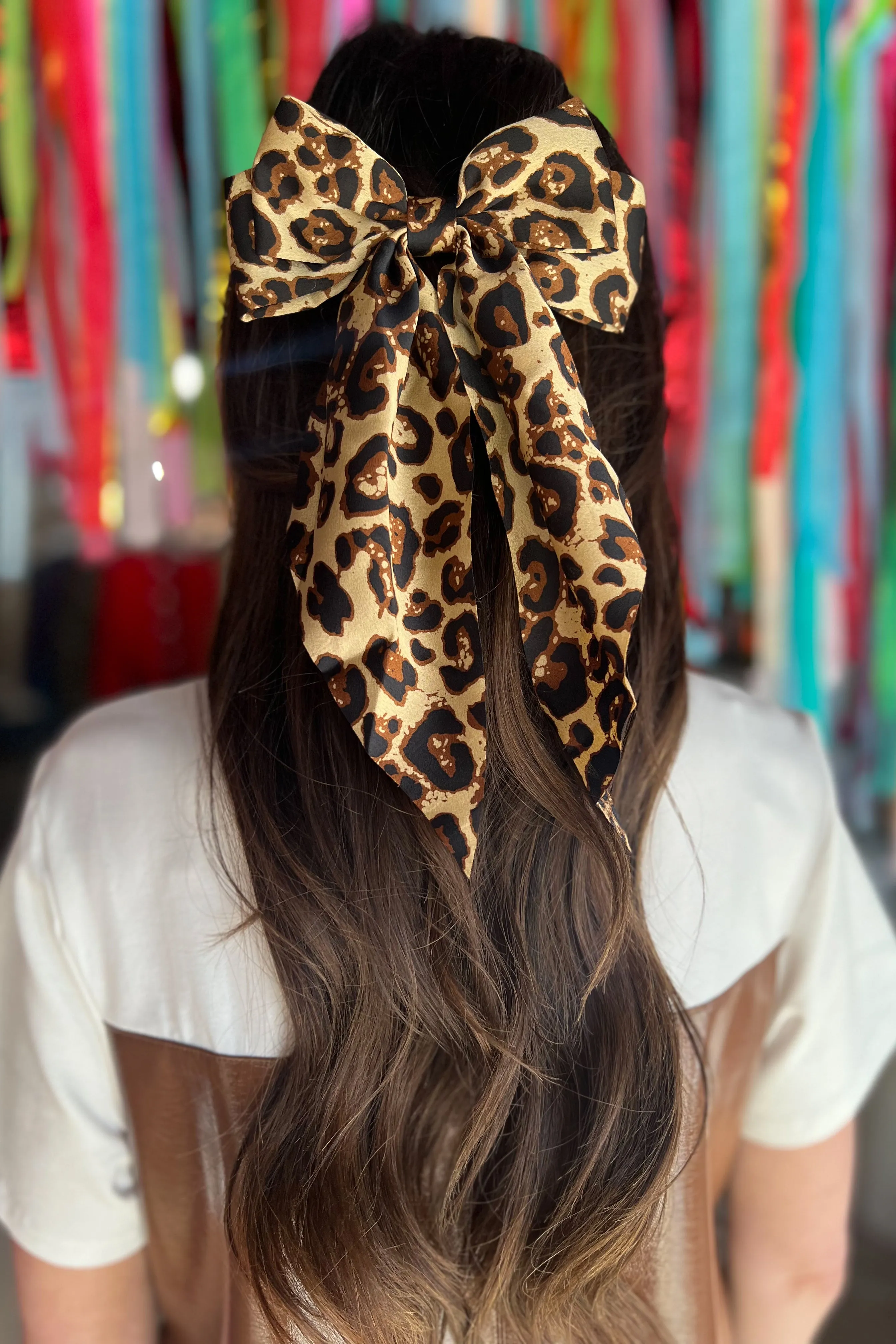 Festive Feline Leopard Hair Bow