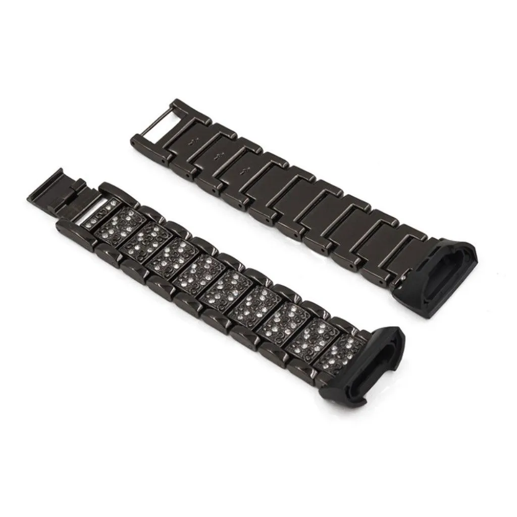 Fitbit Charge 4 / 3 rhinestone stainless steel watch strap - Black