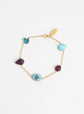 Five Mini Charm Bracelet Blue