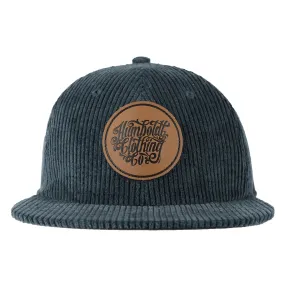 Flat Bill Corduroy Leather Patch Hat Pine Green