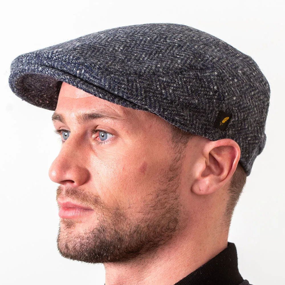 Flat Cap, Dubliner Blue Herringbone