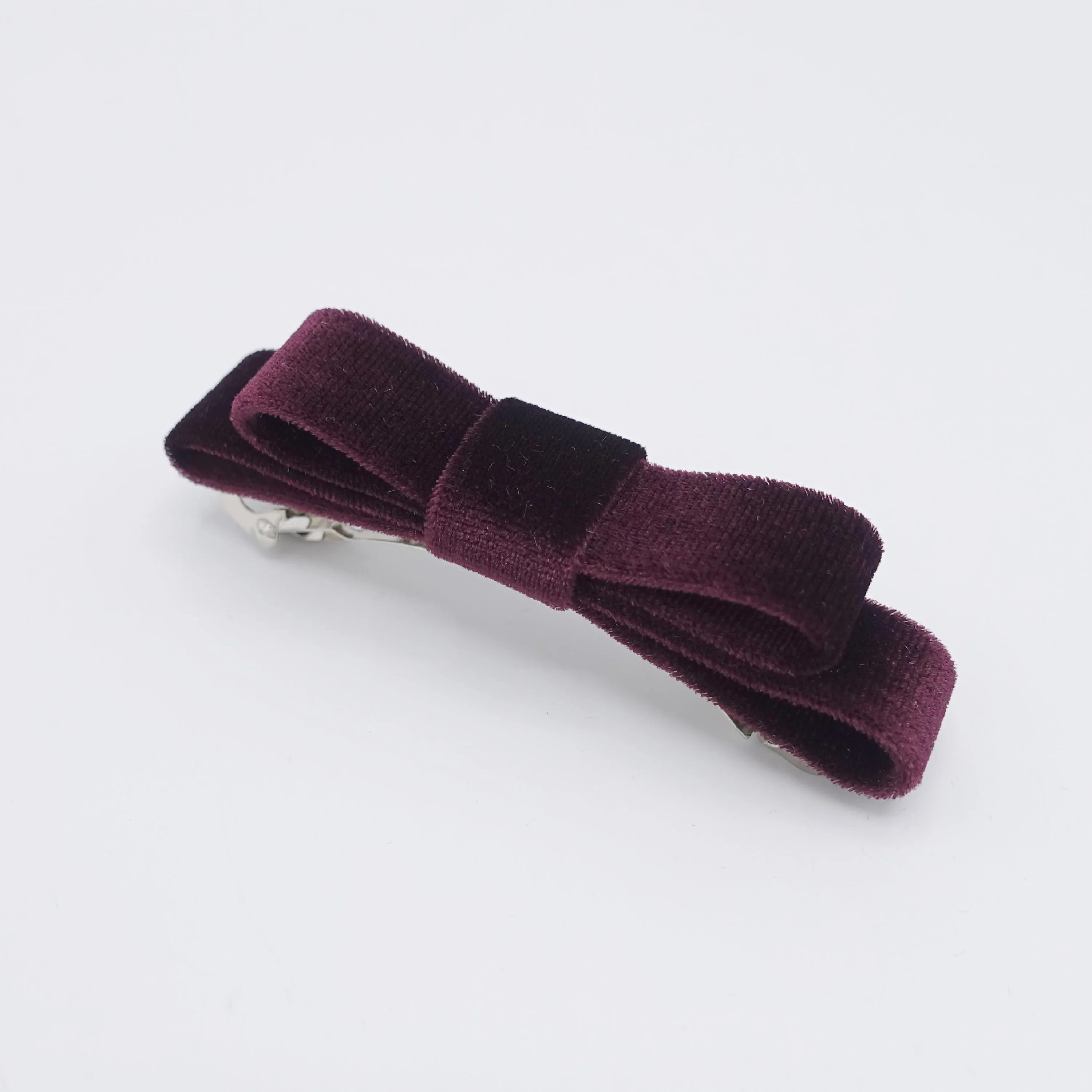 flat velvet hair bow, small velvet hair barrette