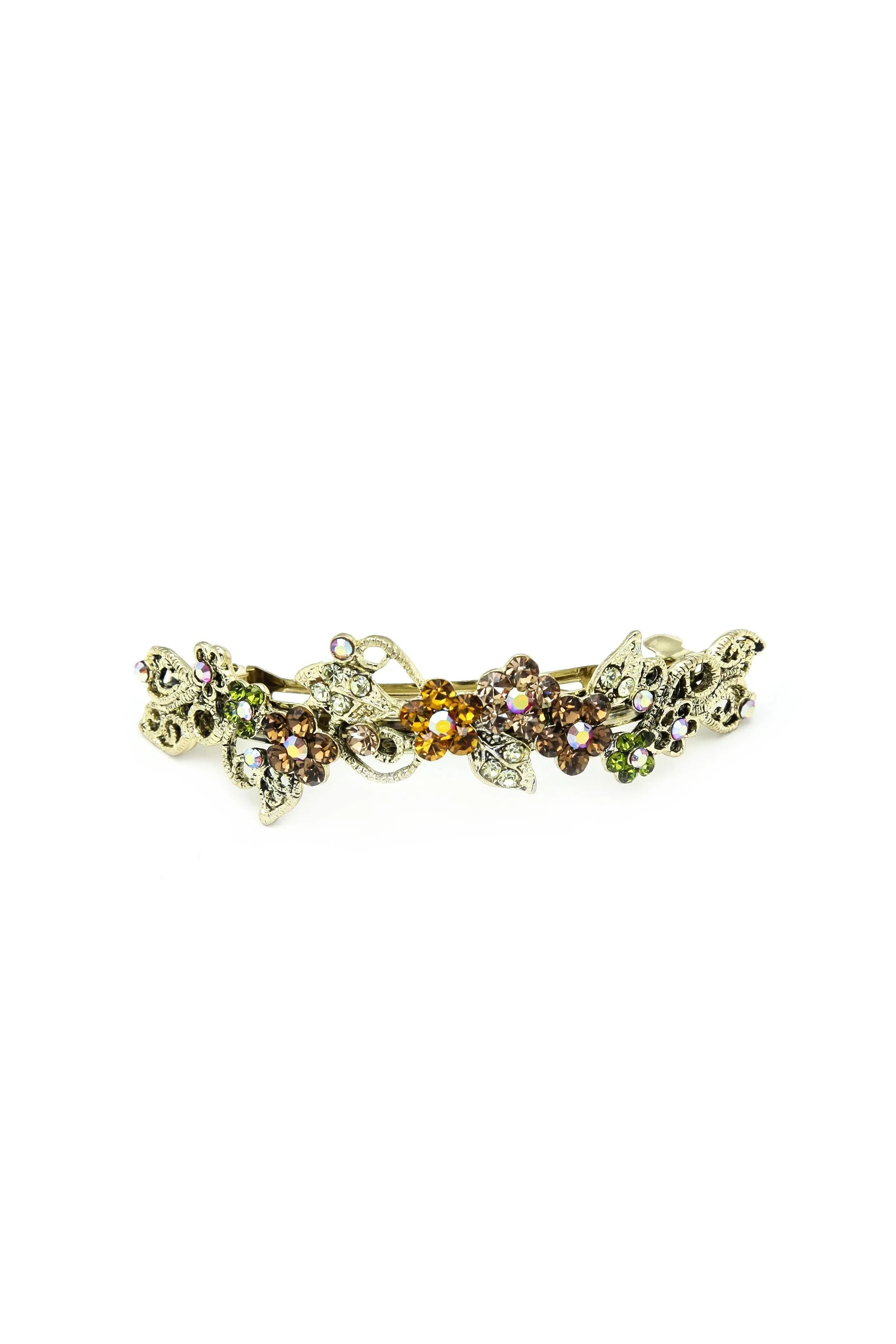 Floral Gardena Crystal Barrette