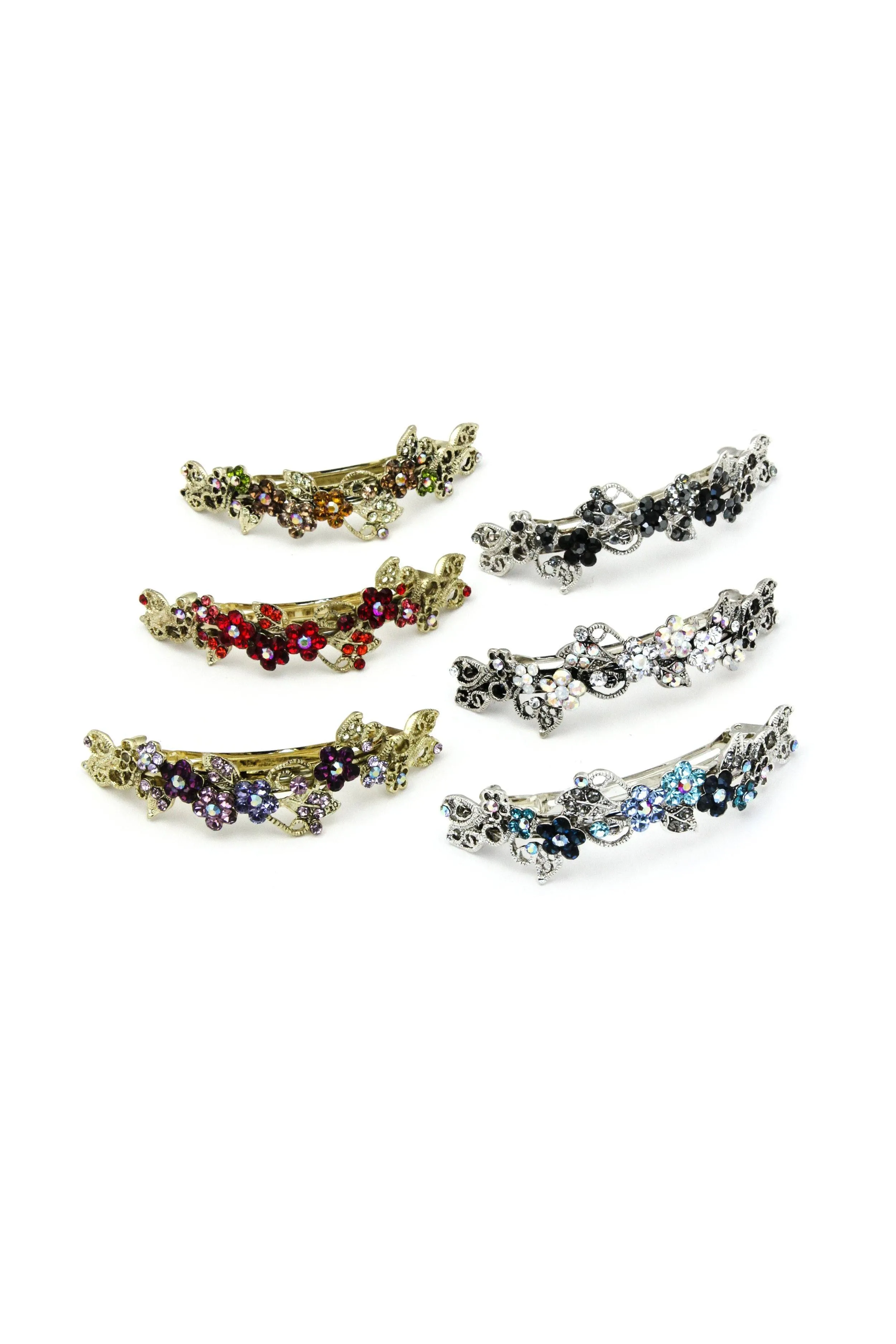 Floral Gardena Crystal Barrette