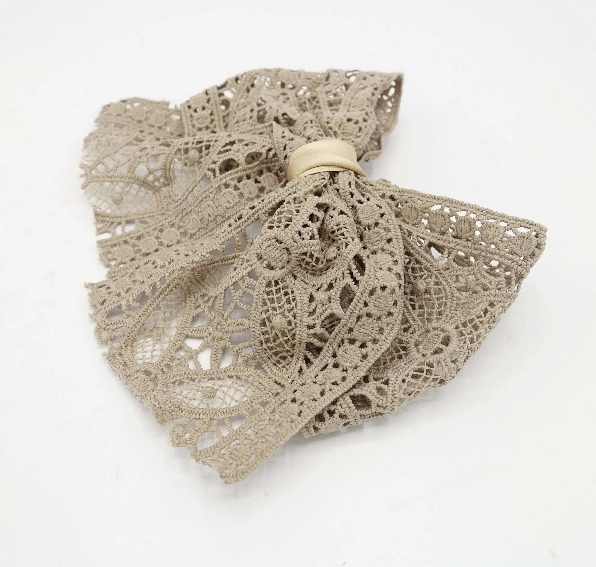 flower petal lace hair bow french barrette women hair accessory