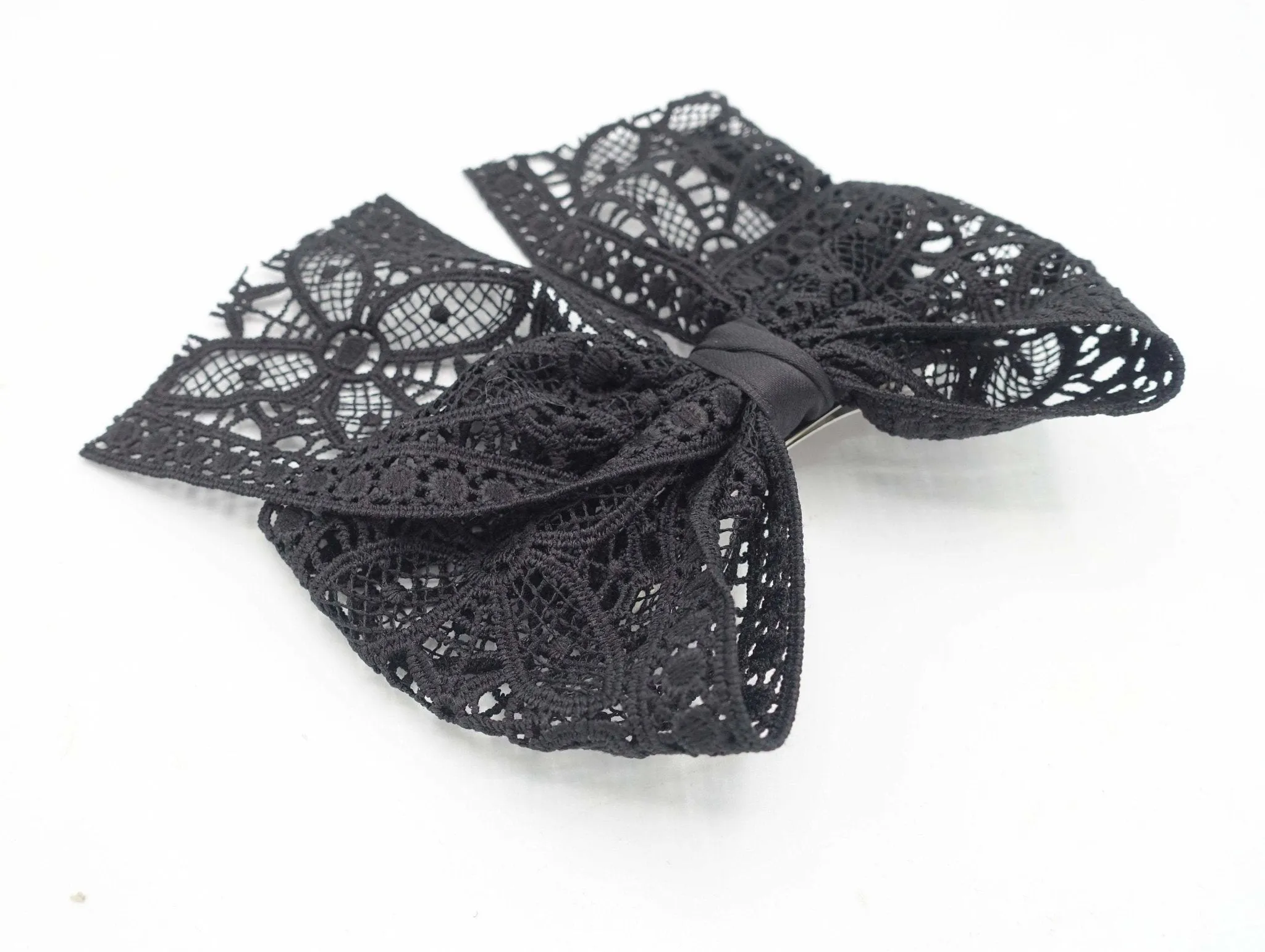 flower petal lace hair bow french barrette women hair accessory