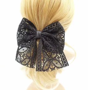 flower petal lace hair bow french barrette women hair accessory