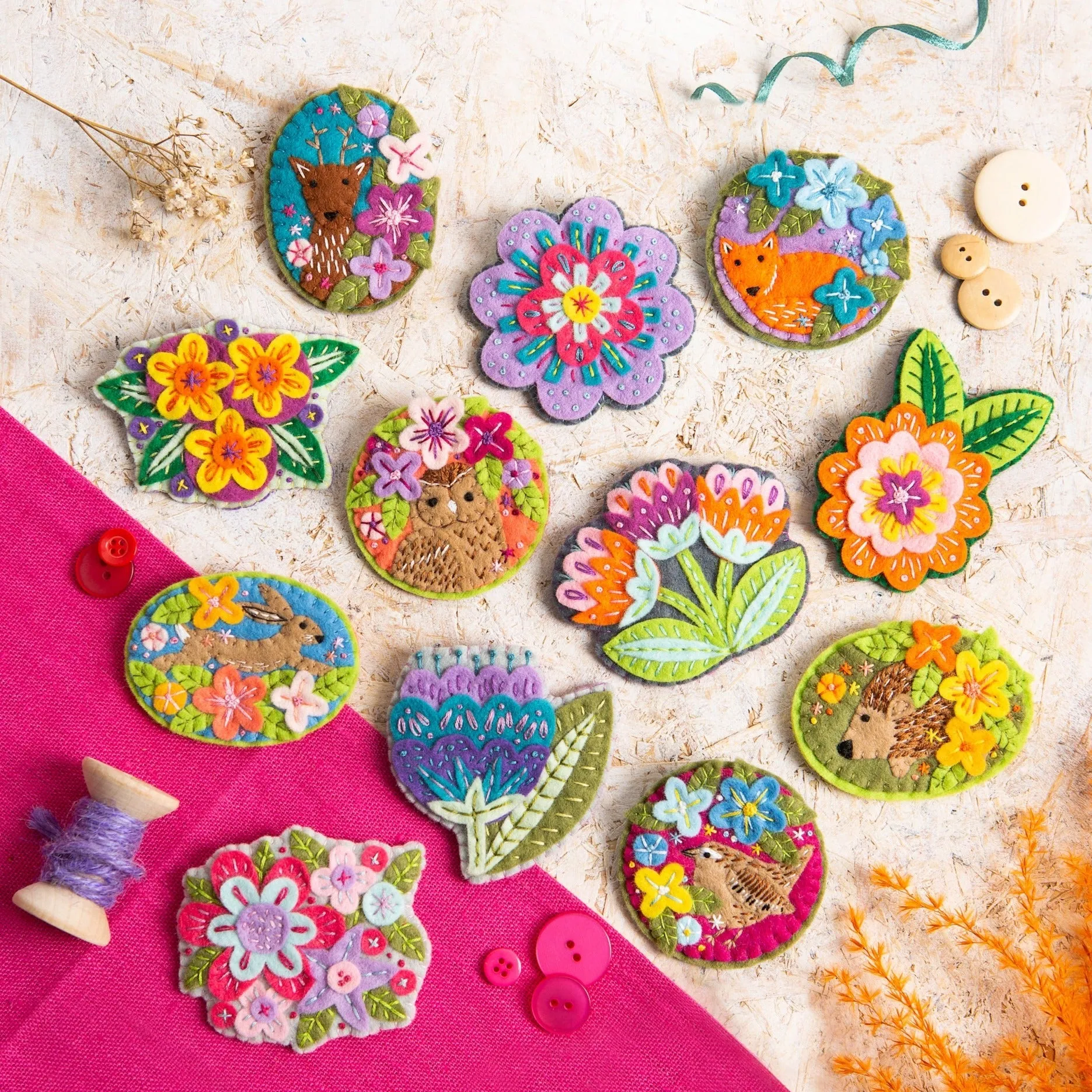 Flowers Felt Craft Kit Bundle