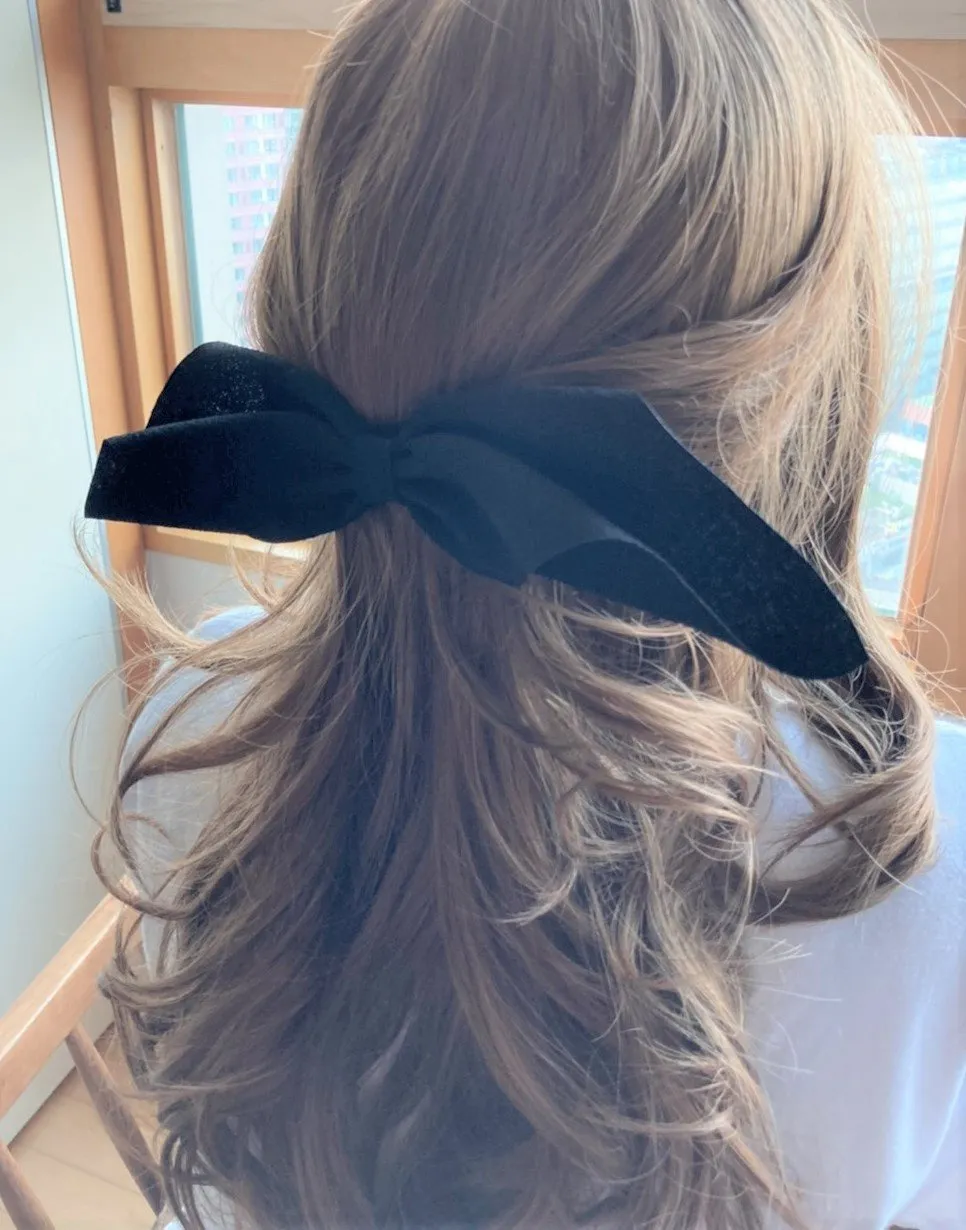 folding and pleated hair bow  horizontal style hair accessory for women