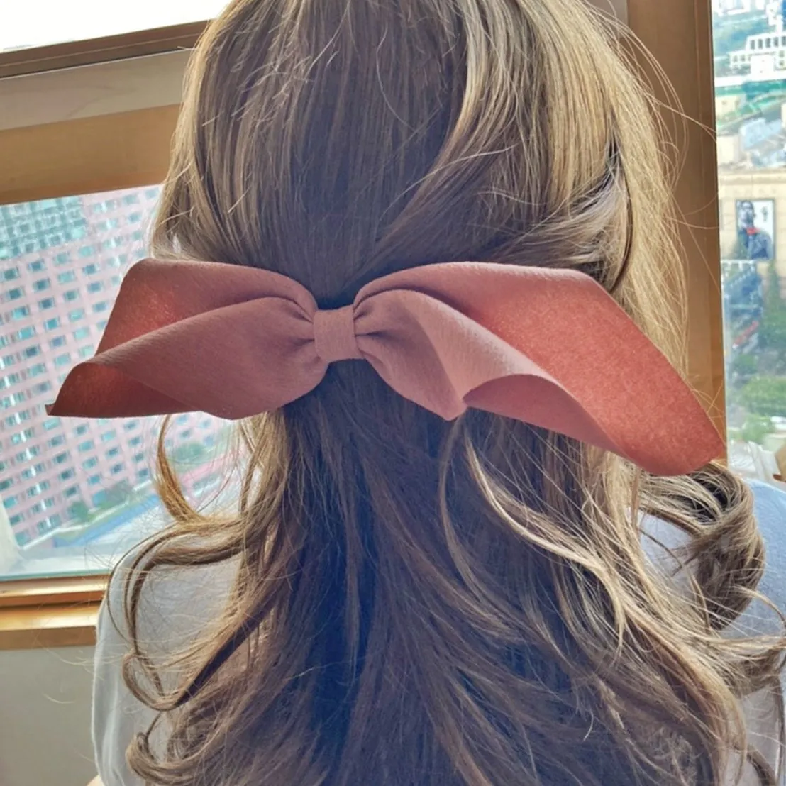 folding and pleated hair bow  horizontal style hair accessory for women