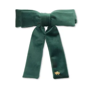 FOREST GREEN VELVET ANTOINETTE BOW BARRETTE