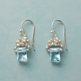 Frosted Blue Topaz Earrings