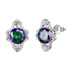 Gemini Stud Earrings Women Girls Constellation Jewelry Mystic Topaz Sterling Silver