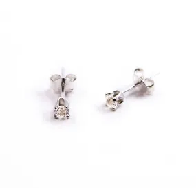 Genuine White Topaz Sterling Silver Post Earrings