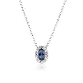 Georgini Aurora Sterling Silver Glow Sapphire Pendant On Chain