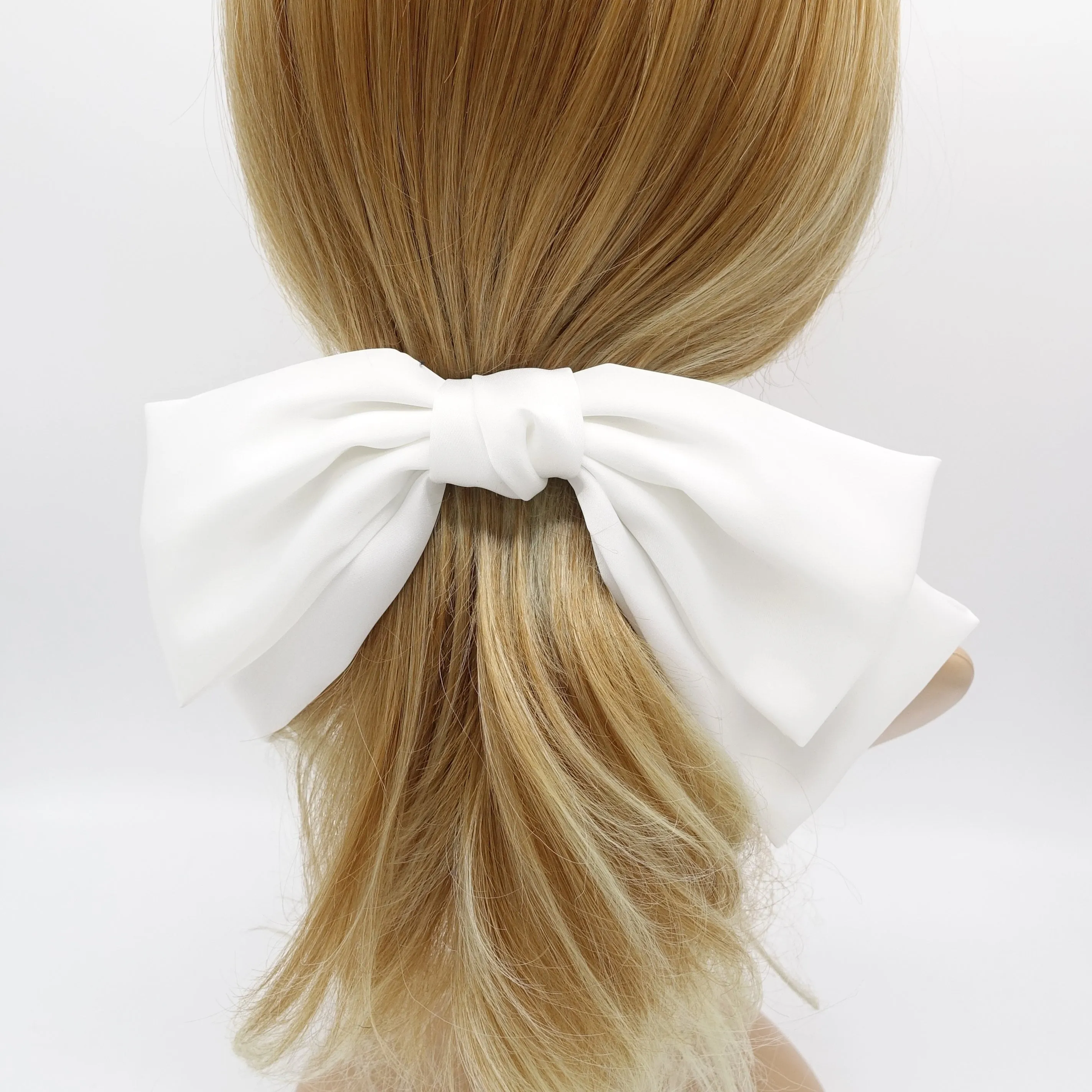 giant satin hair bow droopy stylish women hair accessory