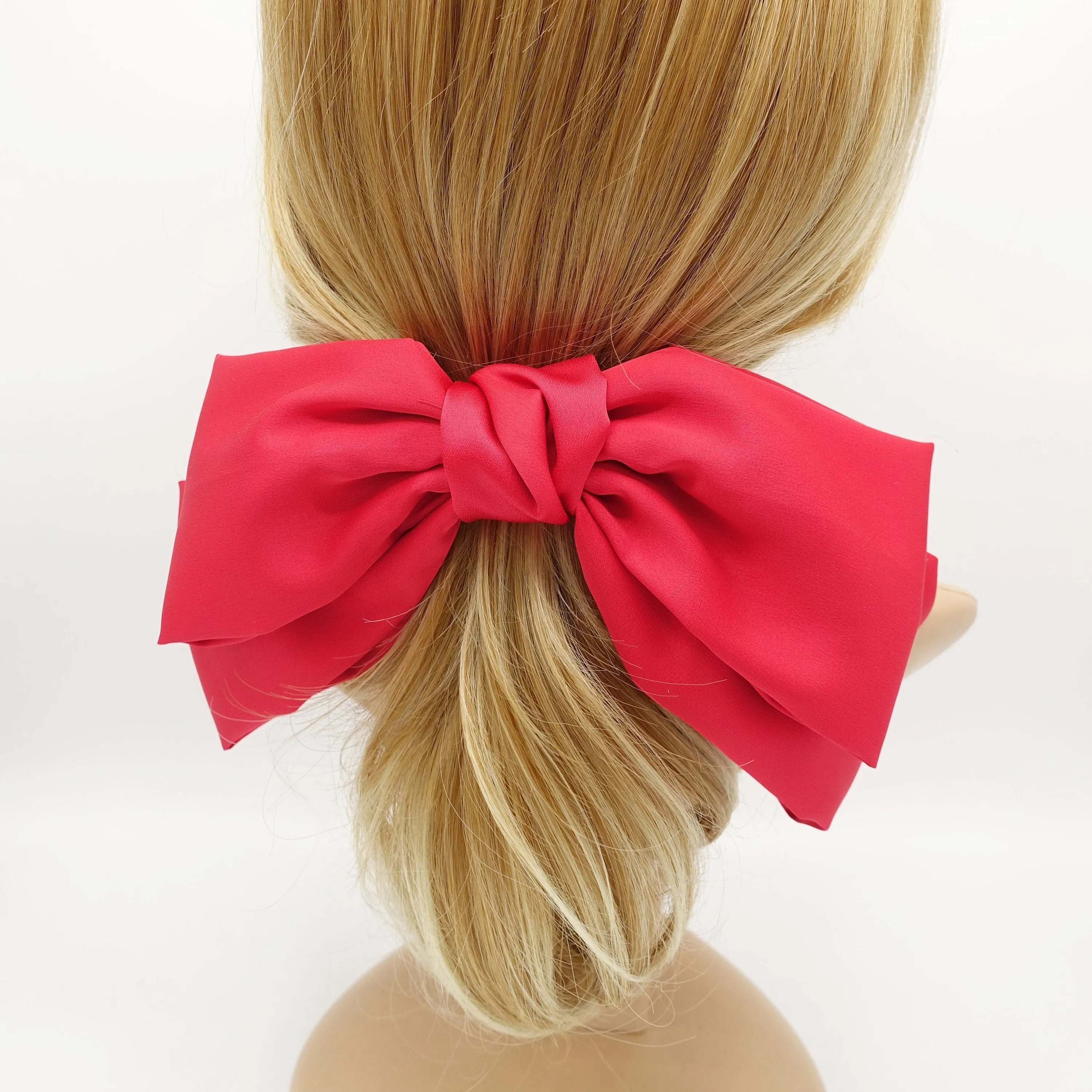 giant satin hair bow droopy stylish women hair accessory