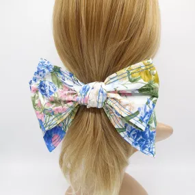 glam floral hair bow, large floral hair bow, floral hair bows for women