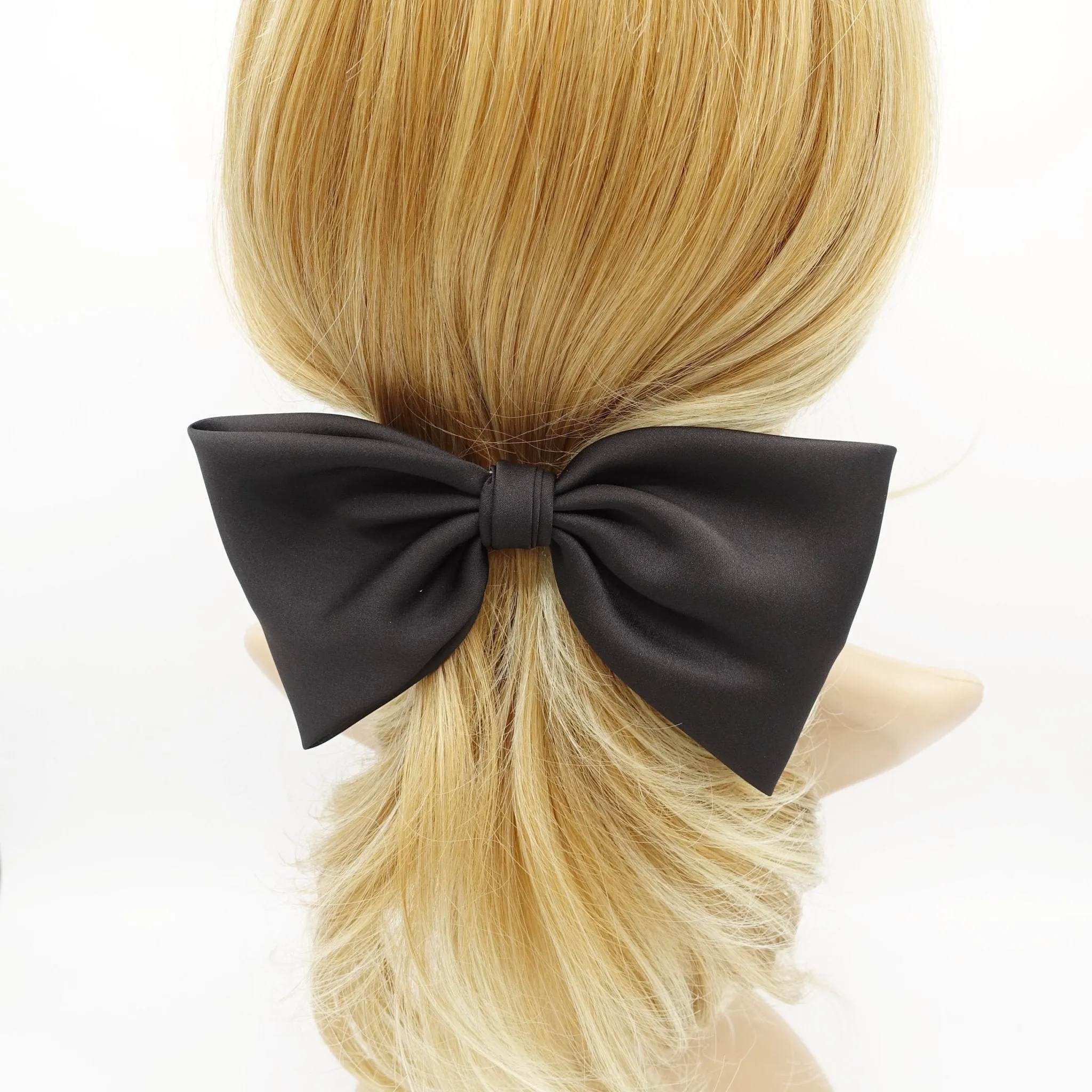 glossy basic satin hair bow women hair accessory