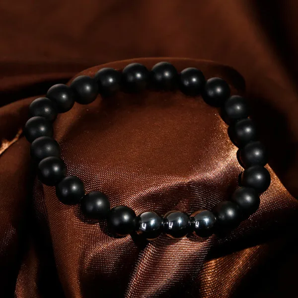 Gray Ironstone   Frosted Black Agate Bracelet 灰鐵石 磨砂黑瑪瑙 KJBR16125