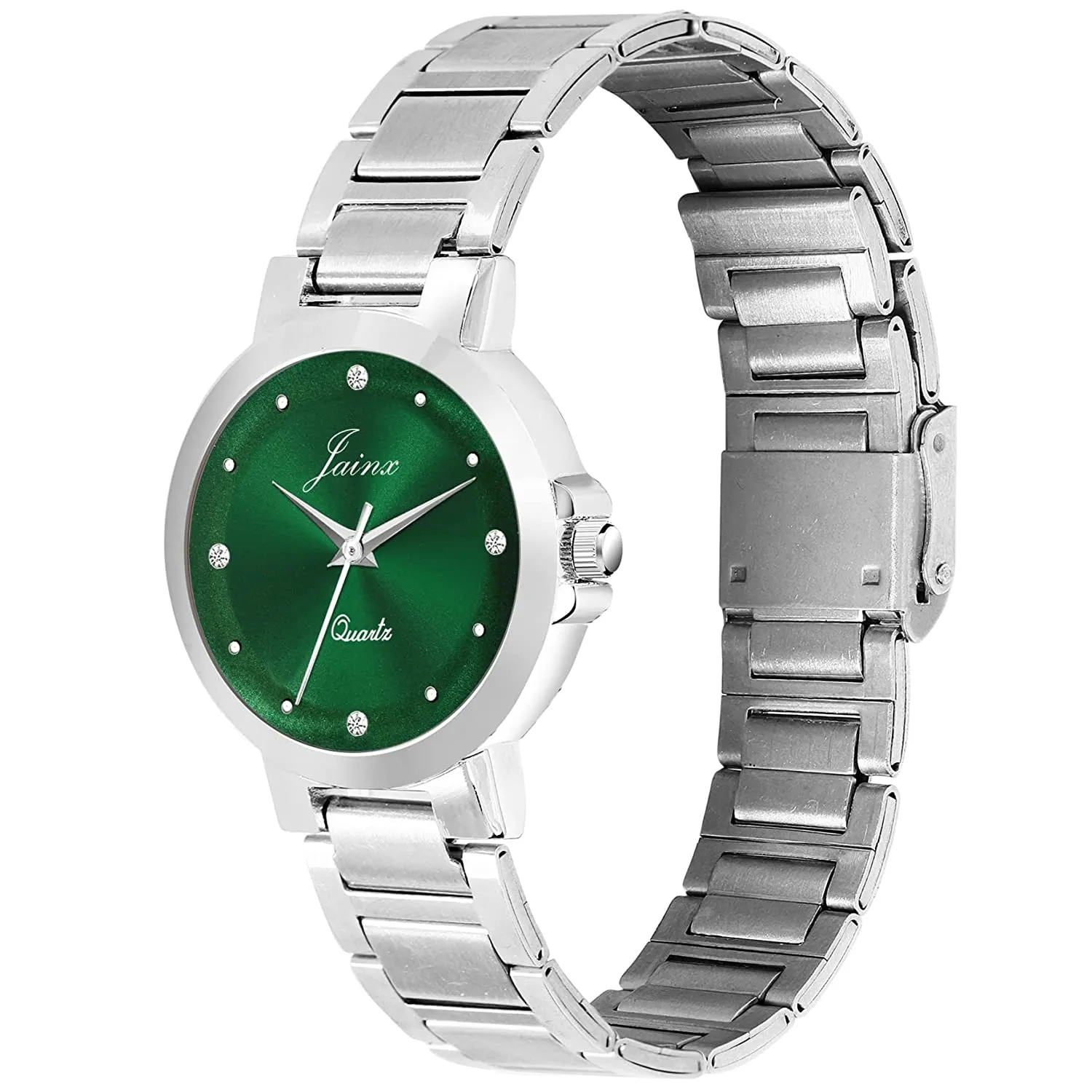 Green Dial Steel Chain Analog Watch - For Women JW8515